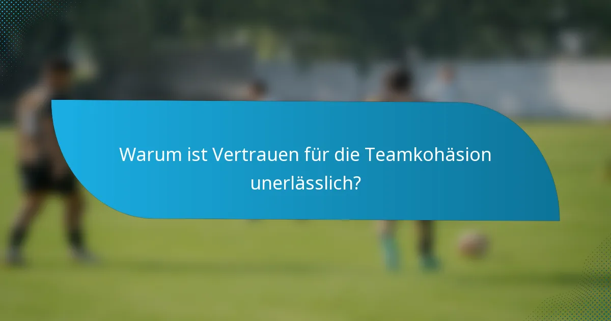 Warum ist Vertrauen für die Teamkohäsion unerlässlich?