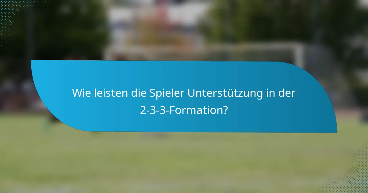 Wie leisten die Spieler Unterstützung in der 2-3-3-Formation?